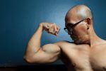 muscular old man, strong, biceps