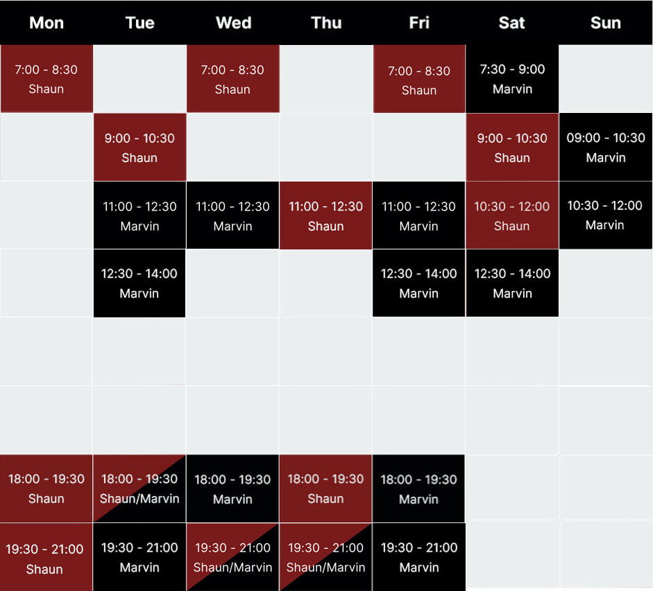 Semi-Private-Coaching-Schedule-Latest- semi private coaching, semi private class, group class, group coaching