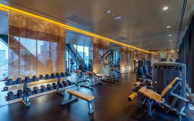 Working out in a Hotel Gym